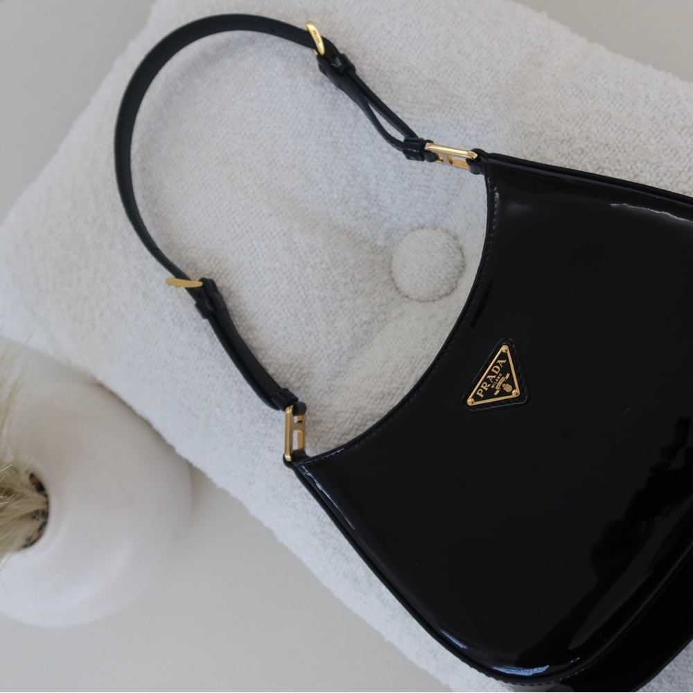 Prada Cleo Patent Leather Black Shoulder Bag - Picture 6 of 8